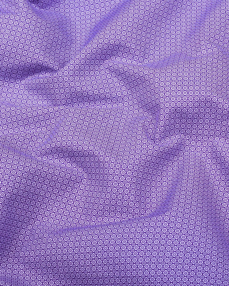 Monster Purple With White Printed Cotton Shirt