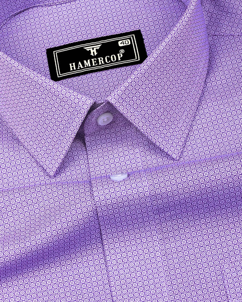 Monster Purple With White Printed Cotton Shirt