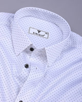 Olwen White With Black Polka Dot Printed Cotton Shirt