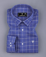 Tipton Blue With Cream Check Linen Cotton Shirt