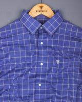 Tipton Blue With Cream Check Linen Cotton Shirt