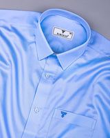 Magma Skyblue Soft Cotton Formal Solid Shirt