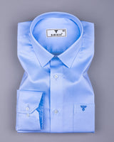 Magma Skyblue Soft Cotton Formal Solid Shirt