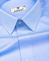 Magma Skyblue Soft Cotton Formal Solid Shirt