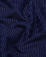 Blue With Silver Dobby Gamming Wrex Weft Stripe Cotton Shirt