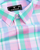 Vimto Pink Multicolored Check Oxford Cotton Shirt