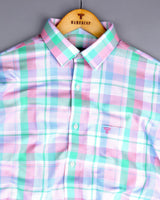 Vimto Pink Multicolored Check Oxford Cotton Shirt