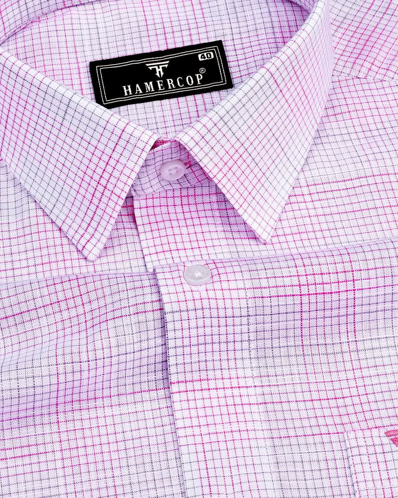 Pink Graph Check Amsler Cotton Shirt Hamercop Pink Graph Check Amsler Cotton Shirt Hamercop