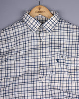 Luzon Blue With Cream Check Dobby Cotton Shirt