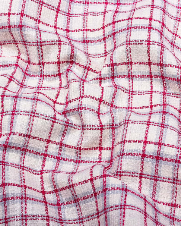 Luzon Pink With Cream Check Dobby Cotton Shirt