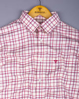 Luzon Pink With Cream Check Dobby Cotton Shirt