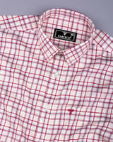 Luzon Pink With Cream Check Dobby Cotton Shirt