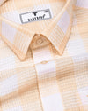 Provins Cream With White Waffle Dobby Check Shirt