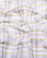 Bruton White With Gray Dobby Check Cotton Shirt