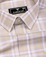 Bruton Gray With Yellow Dobby Check Cotton Shirt