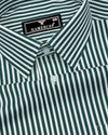 Deep Green With White Stripe Python Texture Dobby Cotton Shirt
