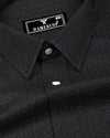 Icon Black With Cream Printed Dobby Cotton Shirt
