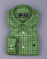 Clifden Green With Black Check Oxford Cotton Shirt