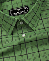 Clifden Green With Black Check Oxford Cotton Shirt