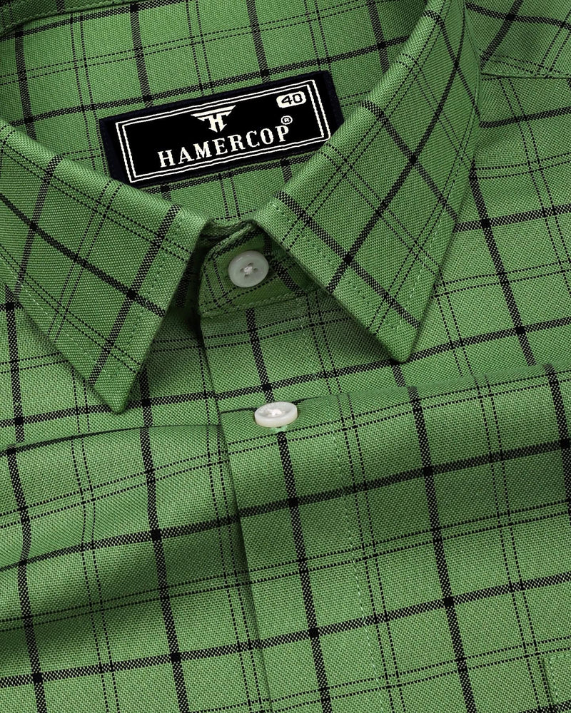 Green Black Check Oxford Cotton Shirt Hamercop Green Black Check Oxford Cotton Shirt Hamercop