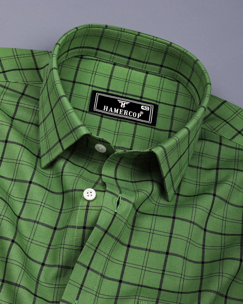 Clifden Green With Black Check Oxford Cotton Shirt