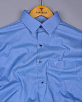 Modesto SkyBlue Textured Solid Dobby Cotton Shirt