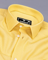 Universe Yellow Dobby Texture Solid Cotton Shirt