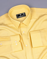 Universe Yellow Dobby Texture Solid Cotton Shirt