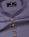 Milestone Gray Dobby Textured Shirt Style Kurta