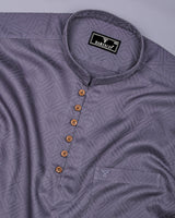 Milestone Gray Dobby Textured Shirt Style Kurta