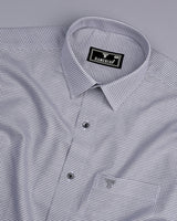 Lucifer Gray With White Small Check Oxford Cotton Shirt