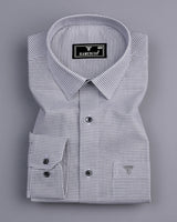 Lucifer Gray With White Small Check Oxford Cotton Shirt