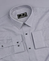 Lucifer Gray With White Small Check Oxford Cotton Shirt