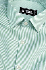 Masculine olive green stripe shirt