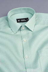 Masculine olive green stripe shirt