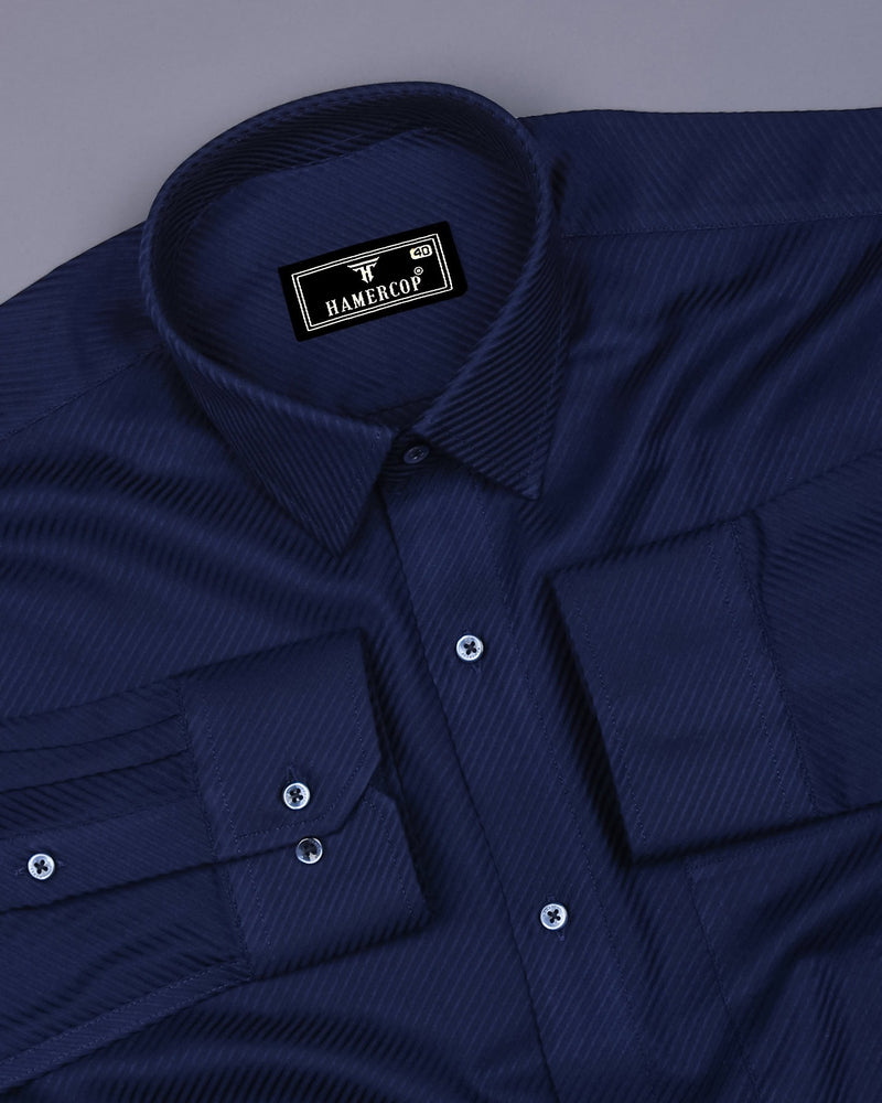 Cinchona Blue Solid Premium Giza Cotton Shirt