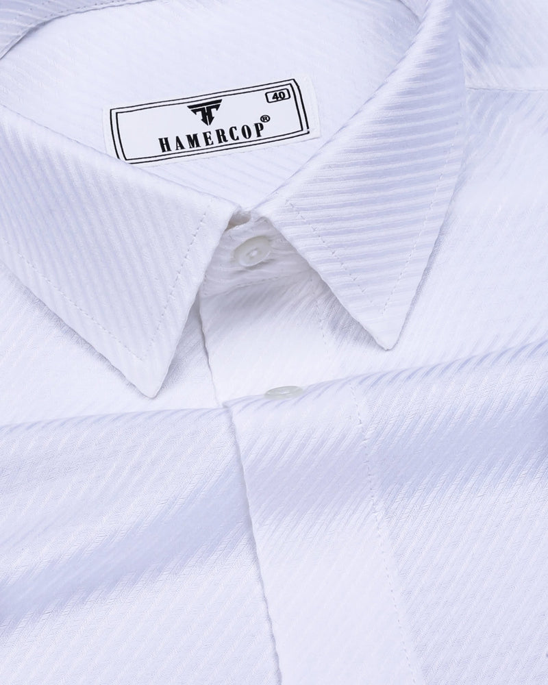 Cinchona White Solid Premium Giza Cotton Shirt