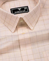 Canizaro Cream Dobby Check Formal Cotton Shirt