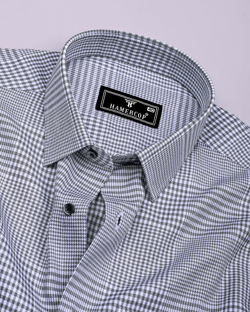 Corozal Black With White Check Premium Giza Shirt
