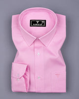 Pink With White Micro Check Formal Cotton Shirt