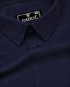 Navyblue Self Stripe Plaid Flannel Solid Cotton Shirt
