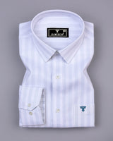 Rostock Blue With White Dobby Stripe Premium Giza Shirt