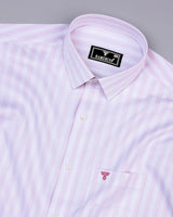 Rostock Pink With White Dobby Stripe Premium Giza Shirt