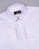 Rostock Pink With White Dobby Stripe Premium Giza Shirt