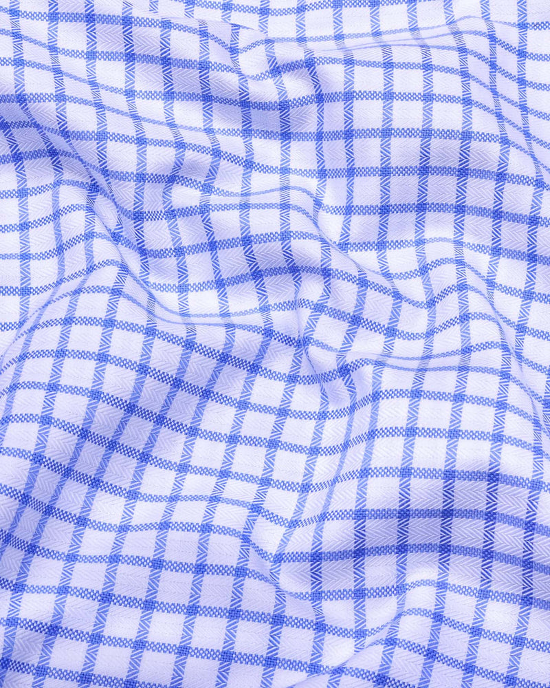 Preston Blue With White Check Premium Giza Shirt