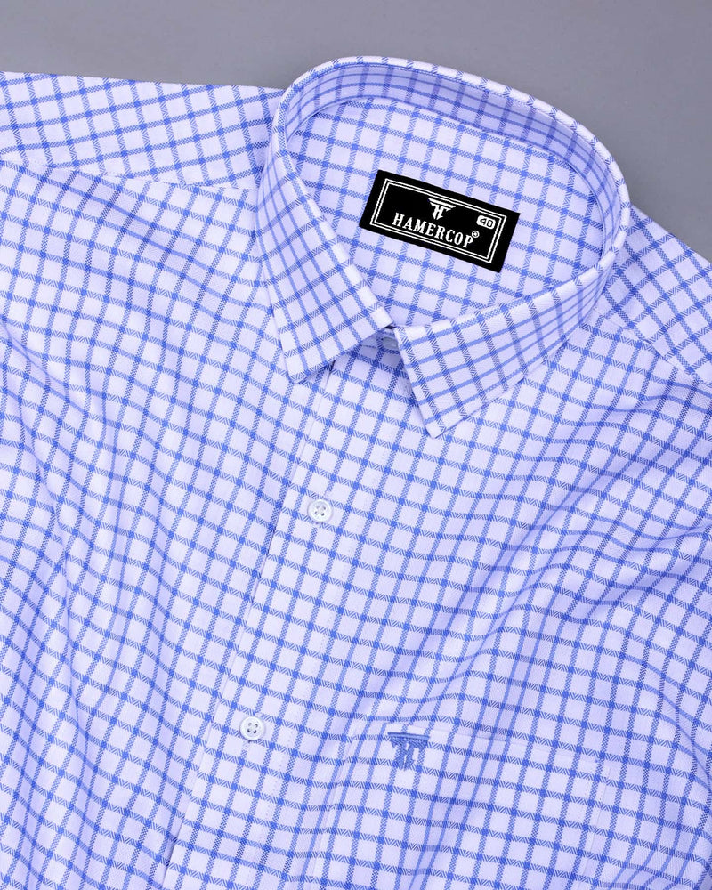 Preston Blue With White Check Premium Giza Shirt