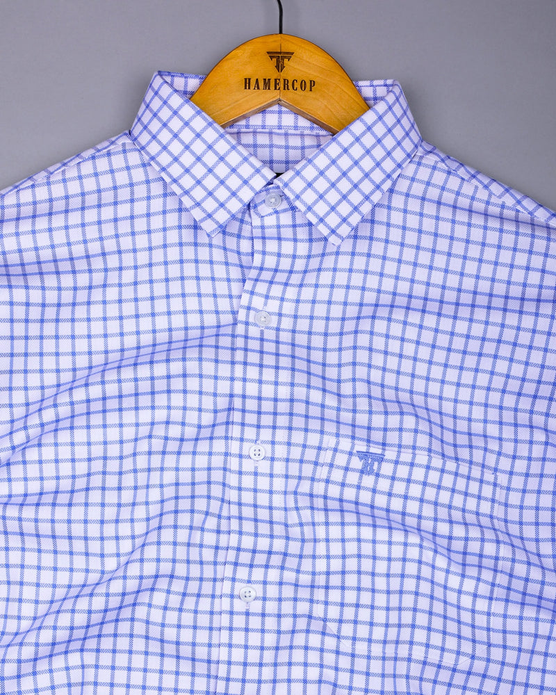 Preston Blue With White Check Premium Giza Shirt