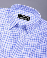 Preston Blue With White Check Premium Giza Shirt