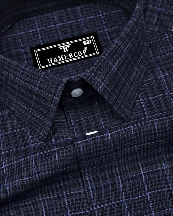 Herson Gray With Black Check Oxford Cotton Shirt