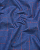 Visconti Blue With Orange Check Dobby Cotton Shirt